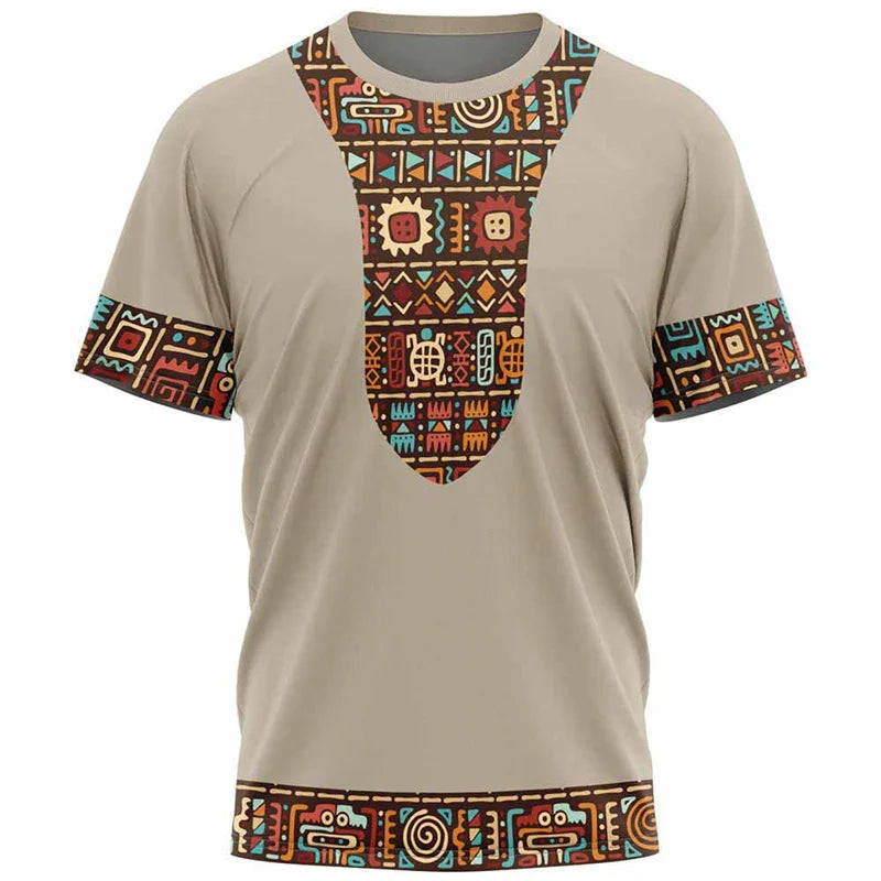 T-shirt Ethnique Tribal Dashiki – Impression 3D Africaine – Unisexe