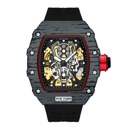 Famous Mechanical Man Watches Classic RM Luxury Design Automatic Visable Wristwatch 10 Color Causal Men Watch Rubber Strap Belt