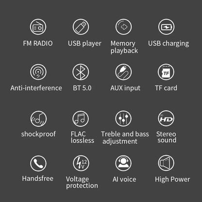 Autoradio Podofo 1DIN Bluetooth USB SD AUX – Lecteur MP3 avec Assistant Vocal