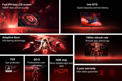 NEW Xiaomi Redmi Gaming G24 Monitor IPS Edition HDR 1ms 180Hz Refresh Rate Adaptive-Sync LCD Screen Three Narrow Bezels Display