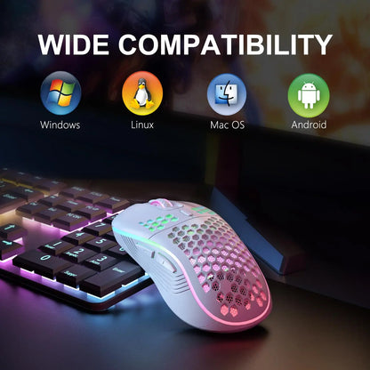 Souris Gaming RGB Sans Fil – Confort et Performance