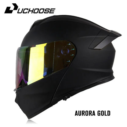 Uchoose-d'expériences intégraux approuvés DOT pour hommes et femmes, équipement de protection contre les collisions, casque rabattable pour moto, double pare-soleil