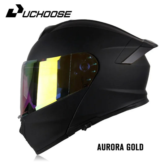 Uchoose-d'expériences intégraux approuvés DOT pour hommes et femmes, équipement de protection contre les collisions, casque rabattable pour moto, double pare-soleil