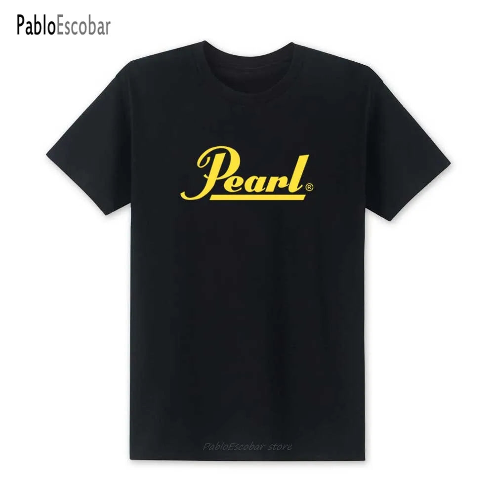 T-shirt manches courtes col rond homme, estival et à la mode, avec perles et musique, en coton