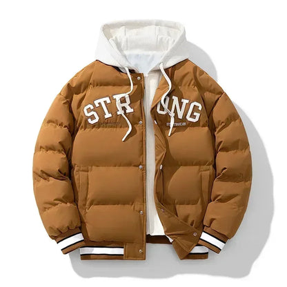 Veste pour jeunes hommes fermeture éclair nouvelle veste Streetwear coupe-vent mode veste à capuche Parkers hiver épais thermique coton manteau hommes