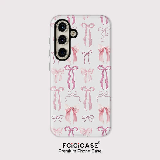 Fcicicase luxe rose noeud papillon coque de téléphone pour Samsung Galaxy A56 5G A36 A 36 A16 A26 antichoc double couche TPU PC couverture souple