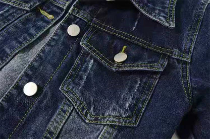Veste en Jean pour femmes, hauts de couleur rose, couleur unie, courte, multicolore
