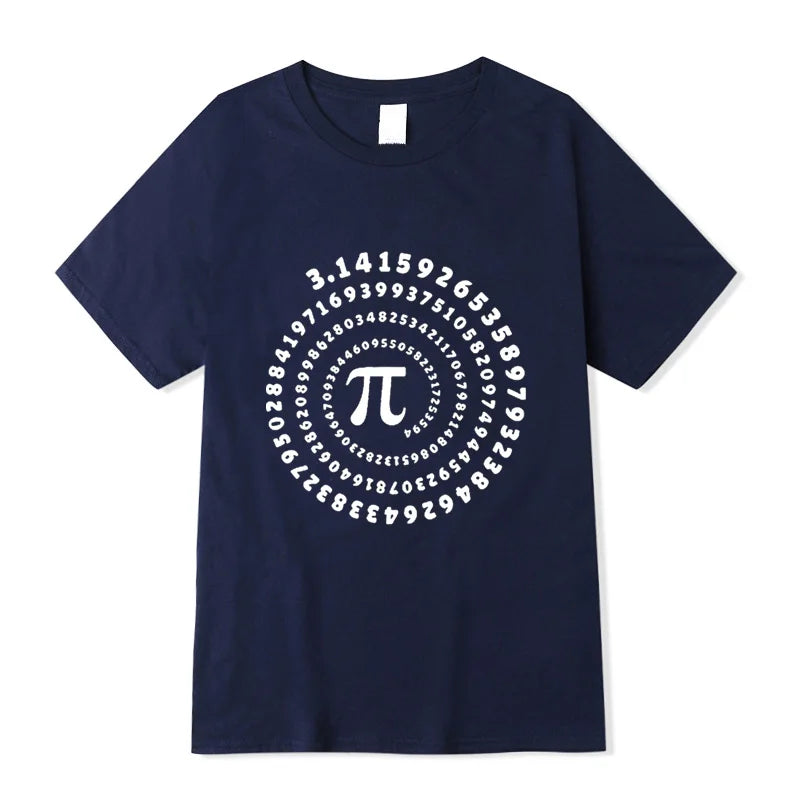 T-shirt Homme 100% Coton – Pi Design Drôle, Col Rond, Manches Courtes, Été