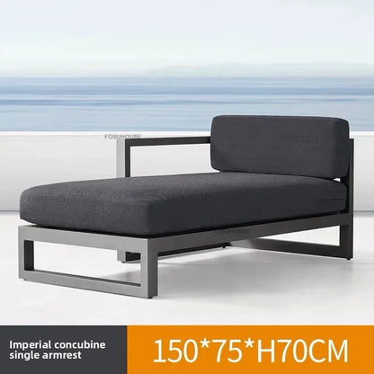Canapé de cour en plein air européen, fauteuil en alliage d'aluminium, meubles de jardin de luxe, protection solaire, canapé étanche