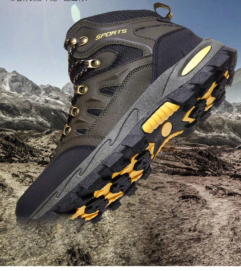 Bottes de randonnée imperméables en plein air pour hommes et femmes, bottes de sport de montagne résistantes à l'usure, chaussures de sport de chasse, printemps et automne