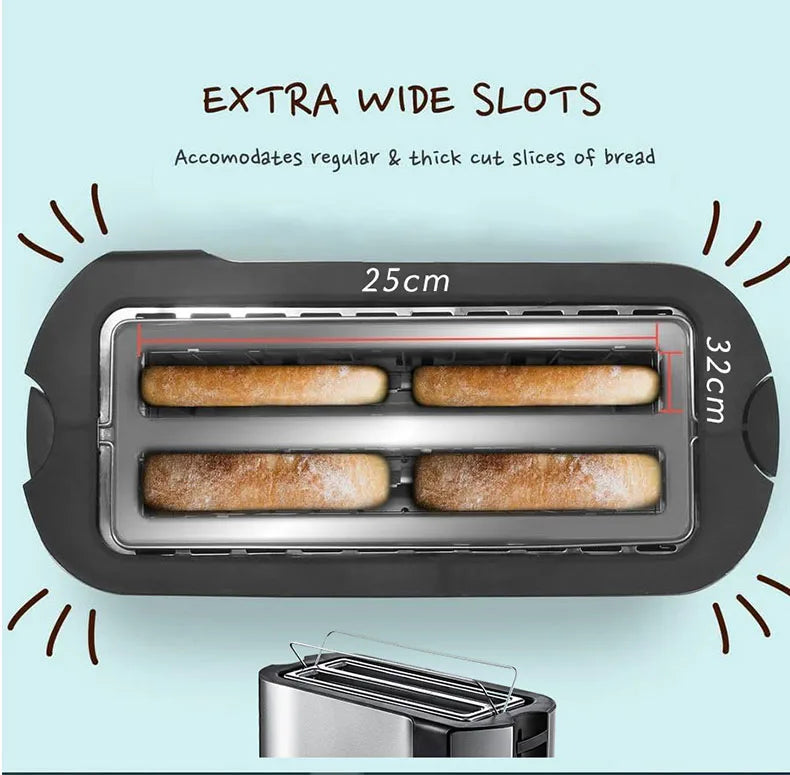 Grille-pain multifonction DMWD 4 tranches – Toaster, Sandwich &amp; Gaufrier
