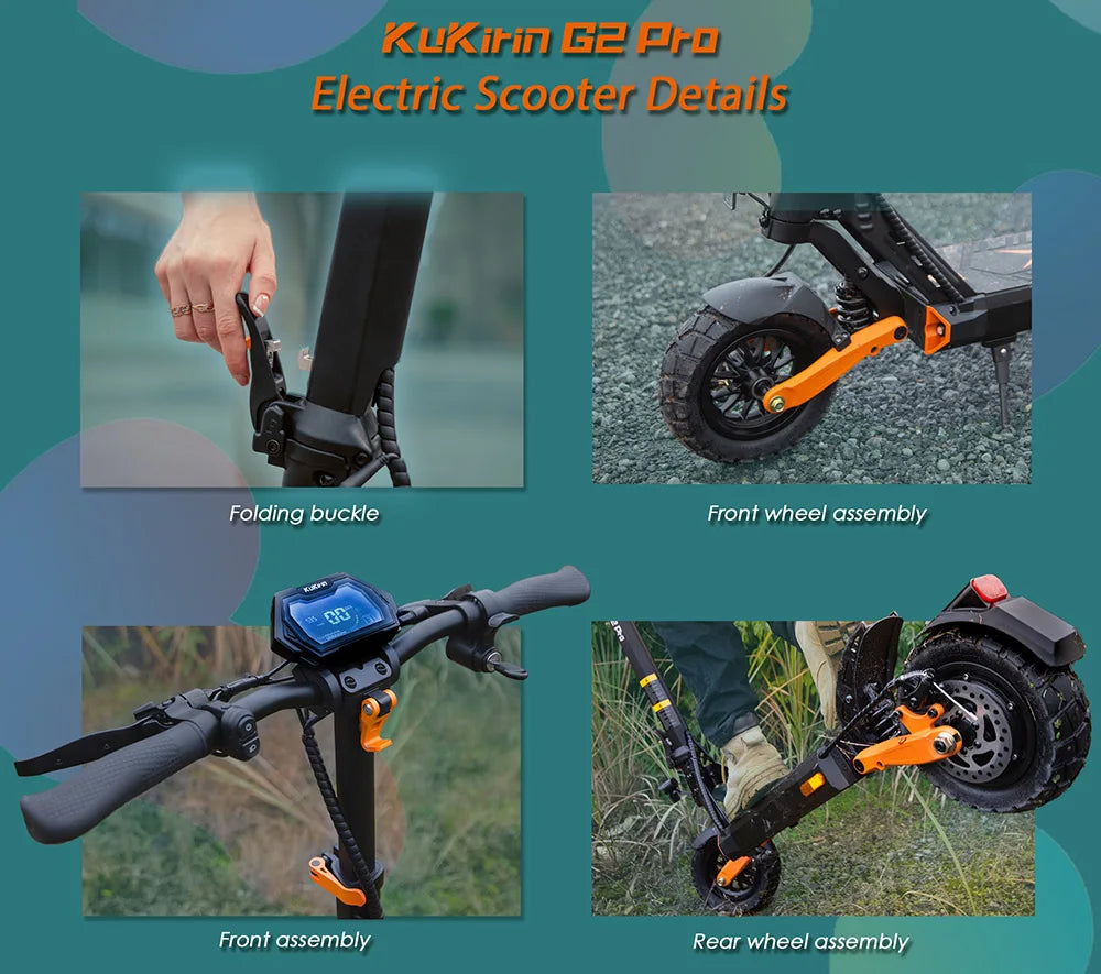 KuKirin G2 Pro VMP Scooter électrique 500W 48V 15.6Ah 9 pouces tout-terrain pneu pliable Scooter électrique 25 KM/H vitesse 65KM portée