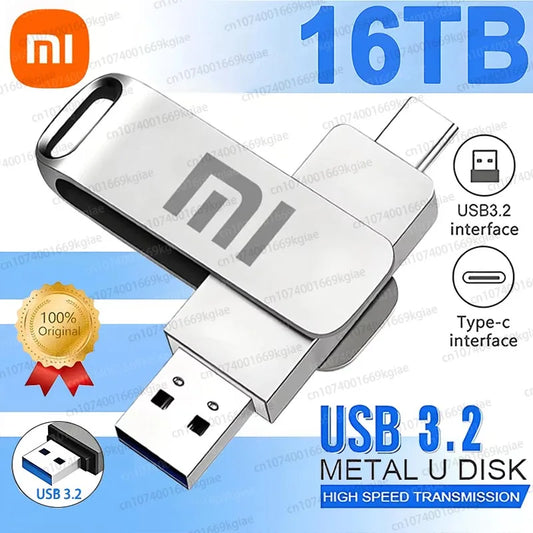 Xiaomi USB 3.2 16 to clé USB mémoire type-c 2-en-1 8 to 16 to OTG clé USB 4 to disque Flash haute vitesse 2 to pour ordinateur portable
