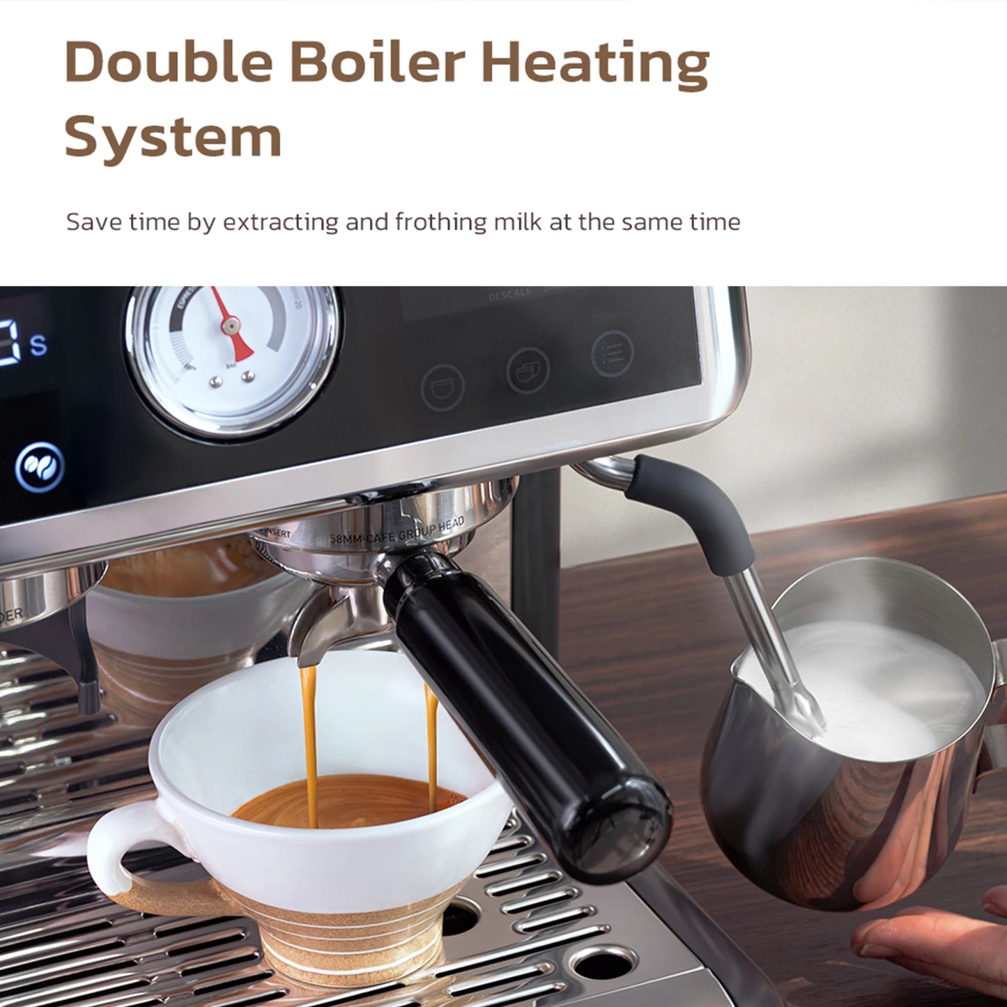 HiBREW H7A – Machine à Expresso Professionnelle 20 Bars avec Moulin Intégré &amp; Écran LCD
