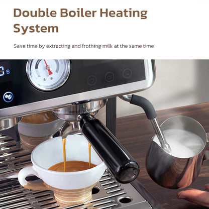 HiBREW H7A – Machine à Expresso Professionnelle 20 Bars avec Moulin Intégré &amp; Écran LCD
