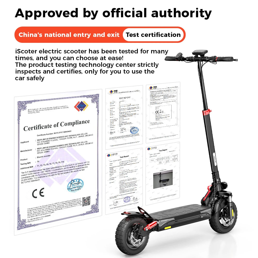 iScooter iX3 – Scooter Électrique Tout-Terrain 800W, 40 km/h, Autonomie 60 km – 10 Pouces