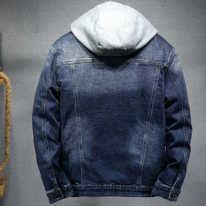 Veste en denim homme WTHINLEE – Hiver, capuche et doublure chaude