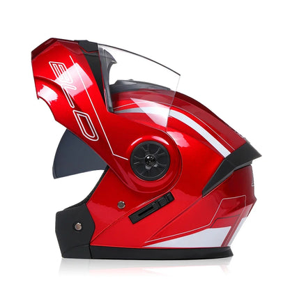 2020 nouveauté hommes moto course professionnelle casque rabattable matériau ABS casques modulaires à double lentille Certification DOT