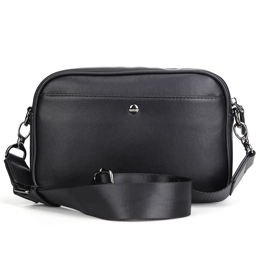 Sac à Épaule de Business Décontracté pour Hommes en Cuir PU Sac Messager à Large Sangle Sacs Bandoulière à Carreaux Plaid Designer Sacs à Bandoulière pour Hommes