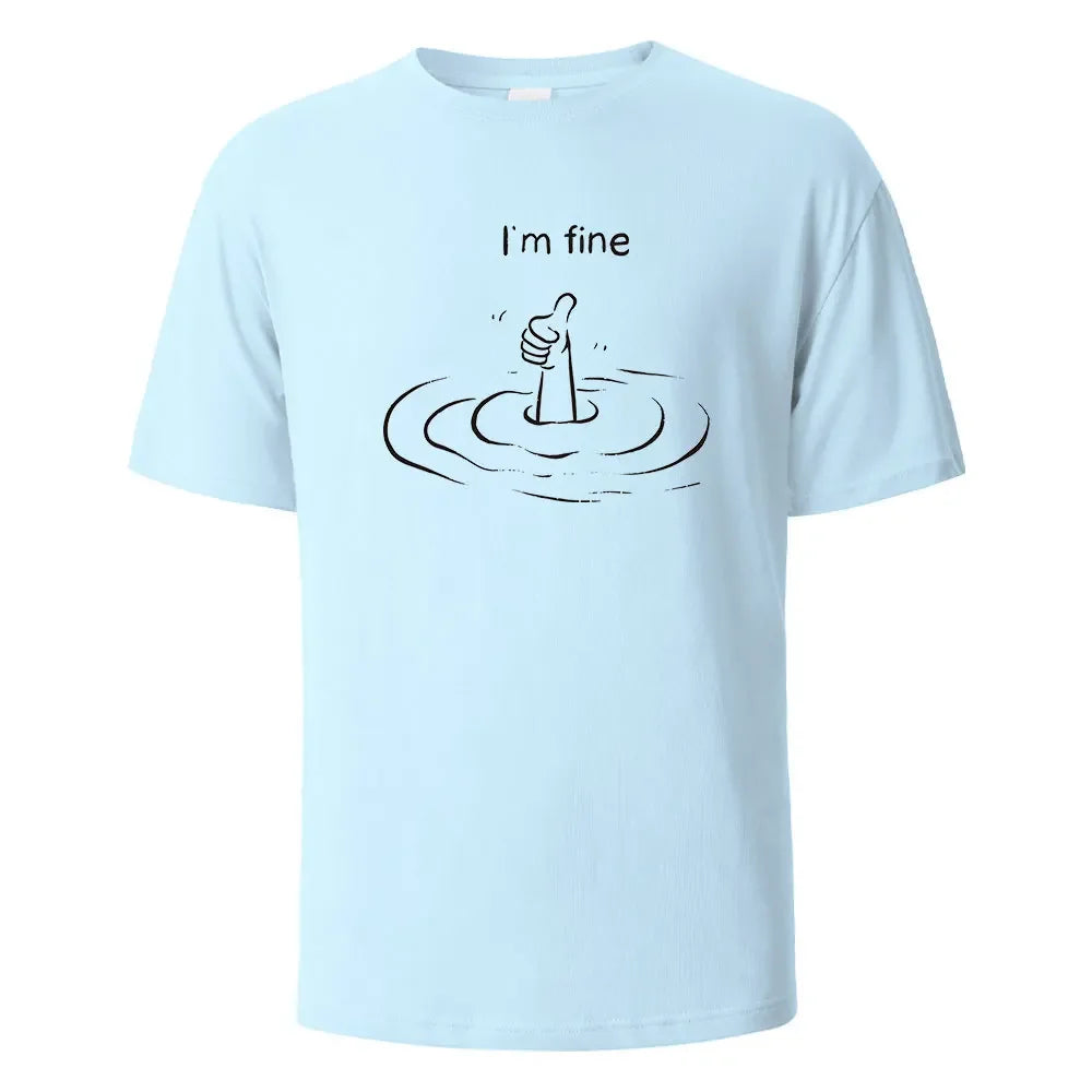 T'm Fine T-shirt unisexe – 100% coton, oversize, décontracté et respirant pour été