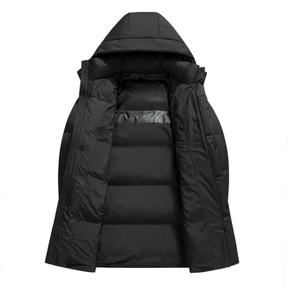 🧥 Doudoune Longue Homme Hiver – Parka Chaude en Duvet de Canard Blanc