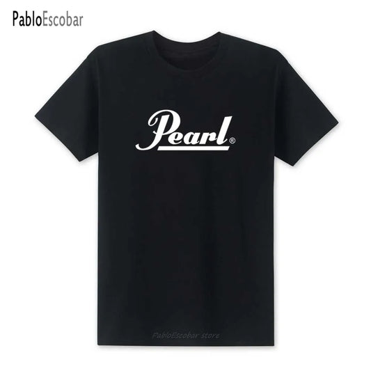 T-shirt manches courtes col rond homme, estival et à la mode, avec perles et musique, en coton