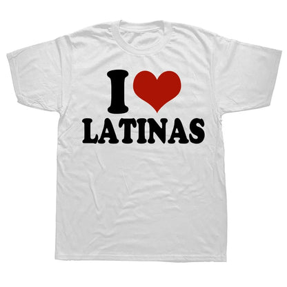 T-shirt Homme – Drôle Cœur Rouge “J’aime Latinas”