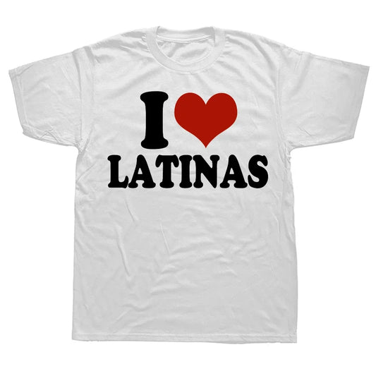 T-shirt Homme – Drôle Cœur Rouge “J’aime Latinas”