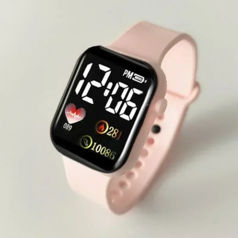 Montre LED Enfants et Femmes – Bracelet Plastique, Étanche et Numérique