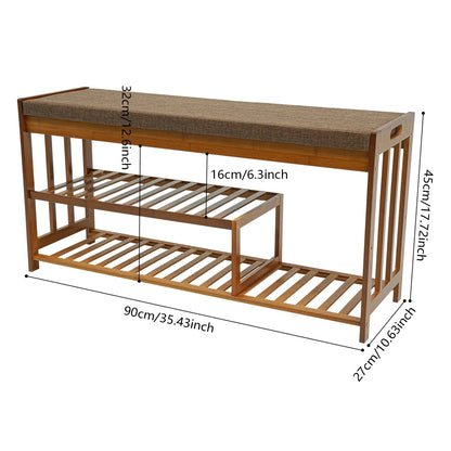 Banc à Chaussures Moderne Bymaocar – 3 Tiroirs, MDF Blanc, Grande Capacité 18-24 Paires
