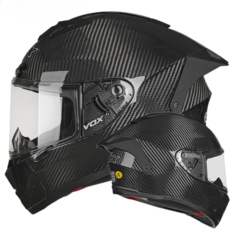 Casque Moto Intégral Fibre de Carbone DOT – Léger et Sécurisé