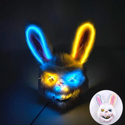 Masque de Lapin Sanglant LED – Halloween, Cosplay et Fête Effrayante