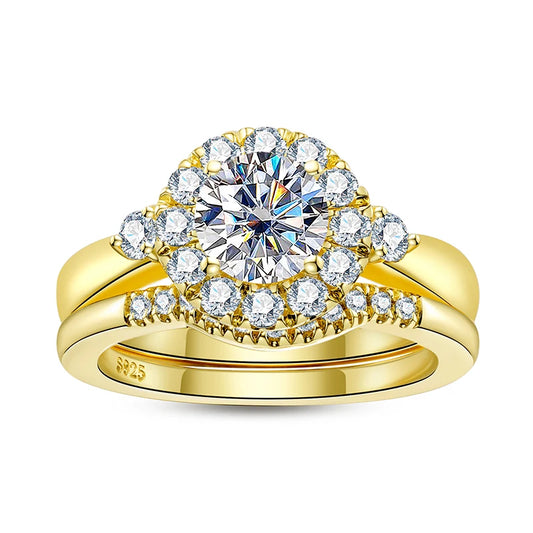 Bague Femme Argent 925 Sterling avec Moissanite – Trendy pour Engagement