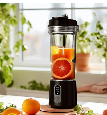 Nouveau presse-agrumes Portable double usage tasse de jus USB 4000mAh batterie intérieur extérieur mélangeur de fruits 4 lames Smoothie bouteille de jus tasse mélangeur