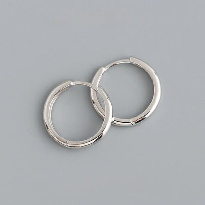Boucle d'oreille ronde minimaliste en argent Sterling 925 véritable pour femmes, cerceau, accessoires de bijoux