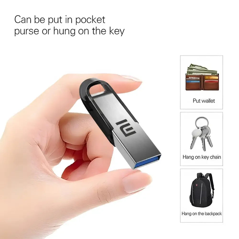 Xiaomi 2 to USB clé USB clé 1 to mémoire étanche U disque haute vitesse USB 3.2 Transmission de données métal USB clé USB OTG