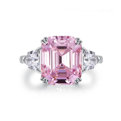 💍 Bague Femme en Platine Massif PT950 avec Diamant Rose – Design de Luxe