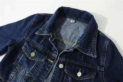 Veste en Jean pour femmes, hauts de couleur rose, couleur unie, courte, multicolore