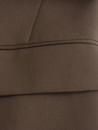 Willshela femmes mode avec poches marron simple bouton Blazer