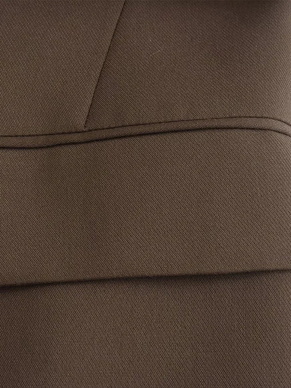 Willshela femmes mode avec poches marron simple bouton Blazer