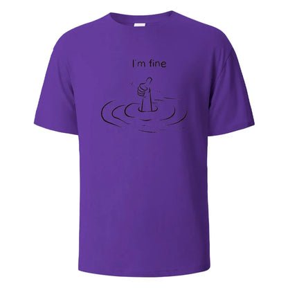 T'm Fine T-shirt unisexe – 100% coton, oversize, décontracté et respirant pour été