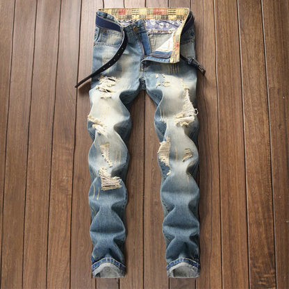 Jeans Droits Rétro Plus Size pour Hommes