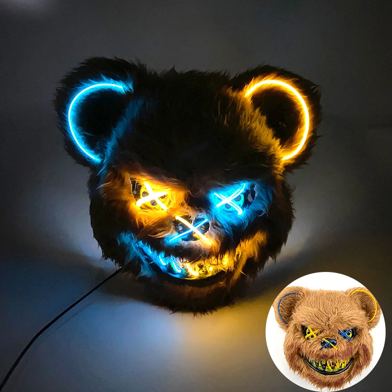 Masque de Lapin Sanglant LED – Halloween, Cosplay et Fête Effrayante