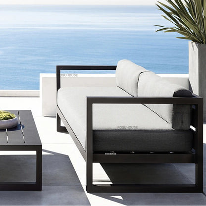 Canapé de cour en plein air européen, fauteuil en alliage d'aluminium, meubles de jardin de luxe, protection solaire, canapé étanche