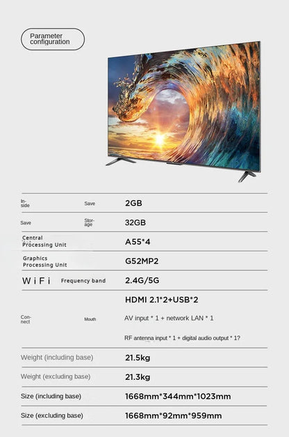 Large scale TV: 65 inches, 75 inches, 85 inches, intelligent voice, 4K ultra high definition explosion-proof LCD WiFi, hotel TV
