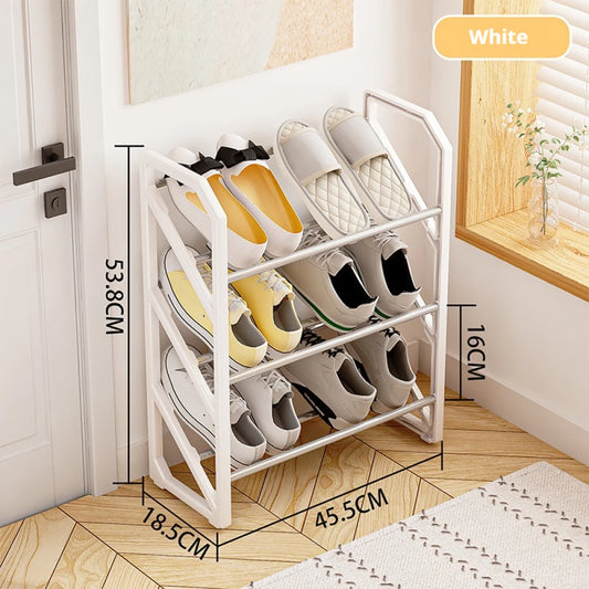 Étagère à Chaussures 3 Couches – Plastique Blanc ou Noir, Style Simple et Moderne