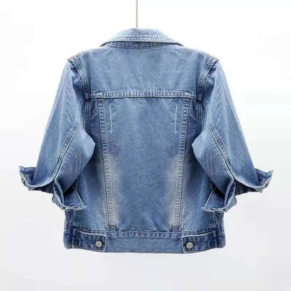 Veste en Jean pour femmes, hauts de couleur rose, couleur unie, courte, multicolore