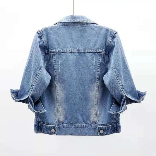 Veste en Jean pour femmes, hauts de couleur rose, couleur unie, courte, multicolore
