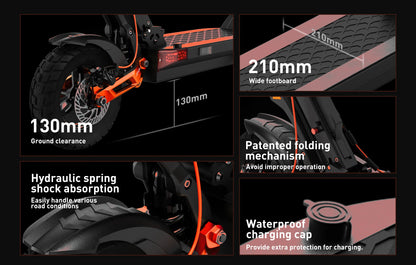 JOYOR T6 pliable adulte Scooter électrique e-scooter 25/48 km/h trottinette électrique 600W planches 48V 18Ah béquille