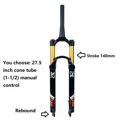🚴♂️ Fourche à Air VTT en Alliage de Magnésium – Amortisseur de Rebond 140mm